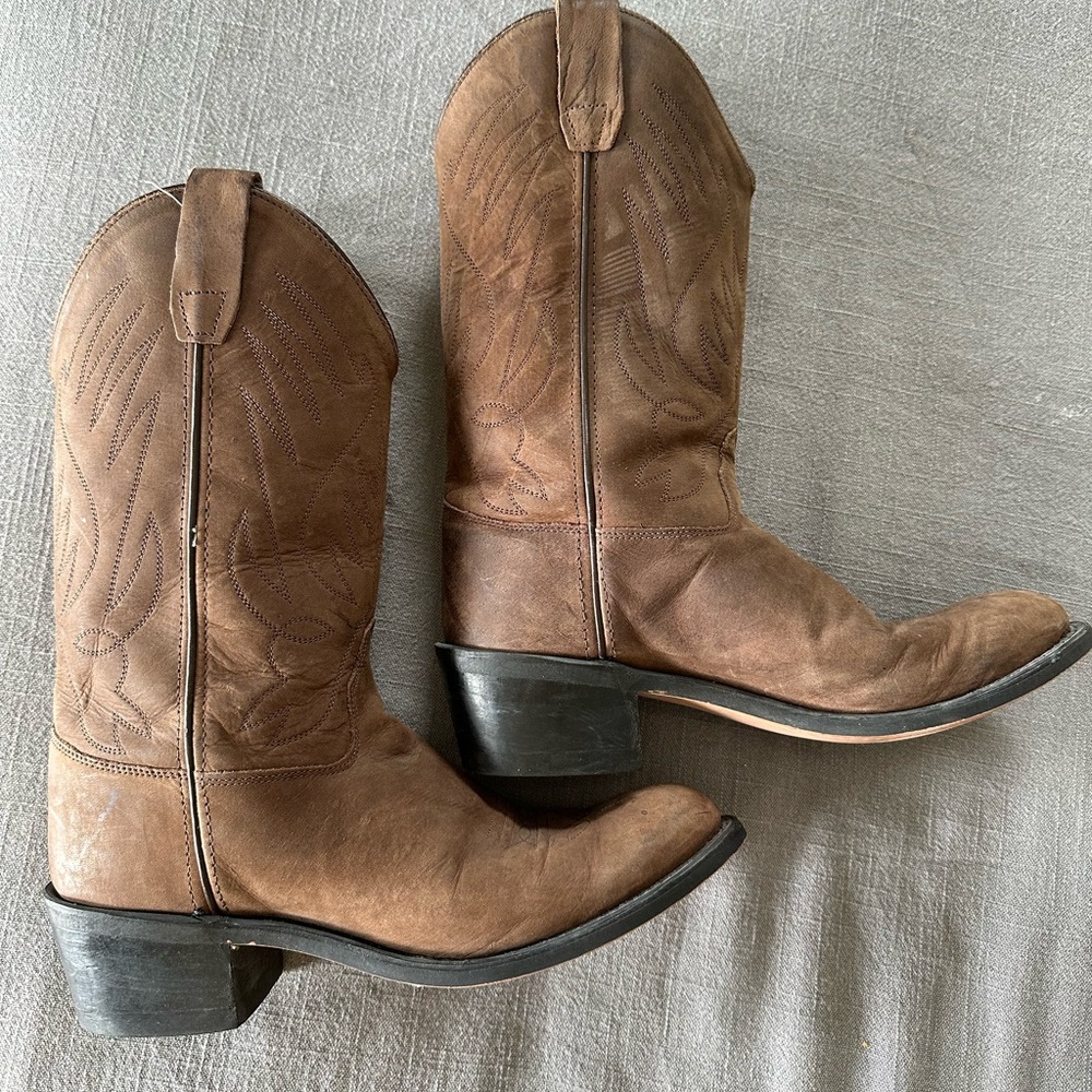 Old West Brown Heeled Boots